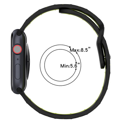 Apple Watch Series 9 45mm / Ultra 2 football pattern silicone strap - Pink+White#serie_4