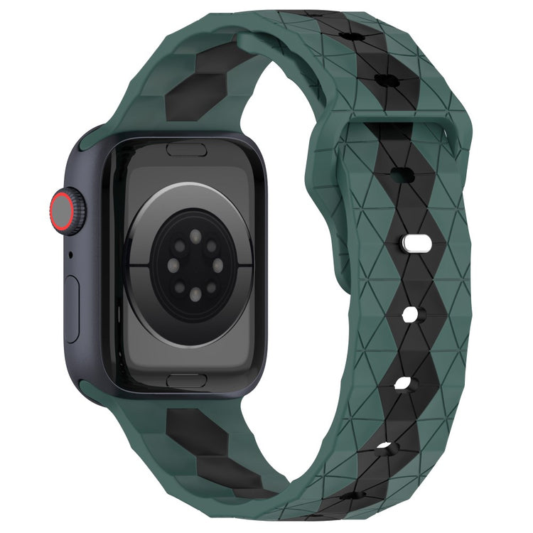 Apple Watch Series 9 45mm / Ultra 2 football pattern silicone strap - Olive Green+Black#serie_5