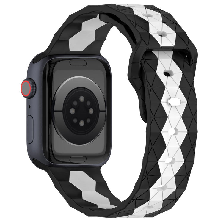 Apple Watch Series 9 45mm / Ultra 2 football pattern silicone strap - Black+White#serie_6