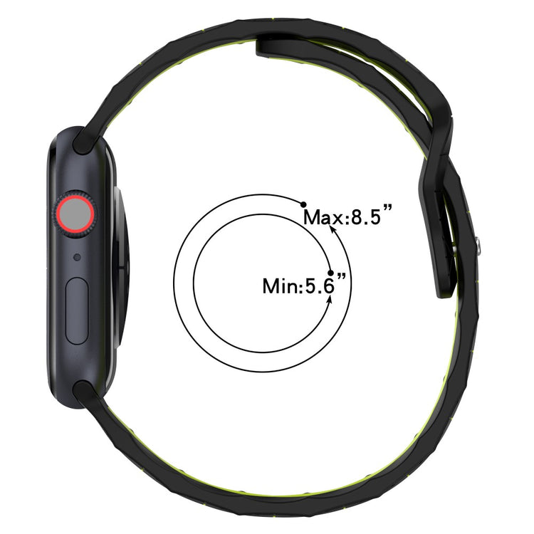 Apple Watch Series 9 45mm / Ultra 2 football pattern silicone strap - Black+ Red#serie_7