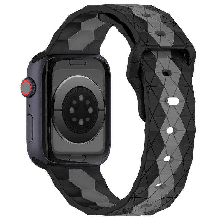 Apple Watch Series 9 45mm / Ultra 2 football pattern silicone strap - Black+Grey#serie_8
