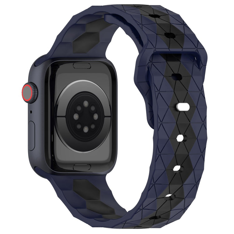 Apple Watch Series 9 45mm / Ultra 2 football pattern silicone strap - Midnight Blue / Black#serie_9