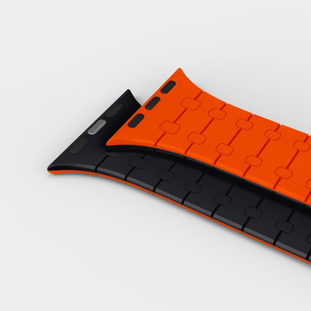 Apple Watch Series 9 45mm / Ultra 2 silicone strap - Orange/ Midnight#serie_1