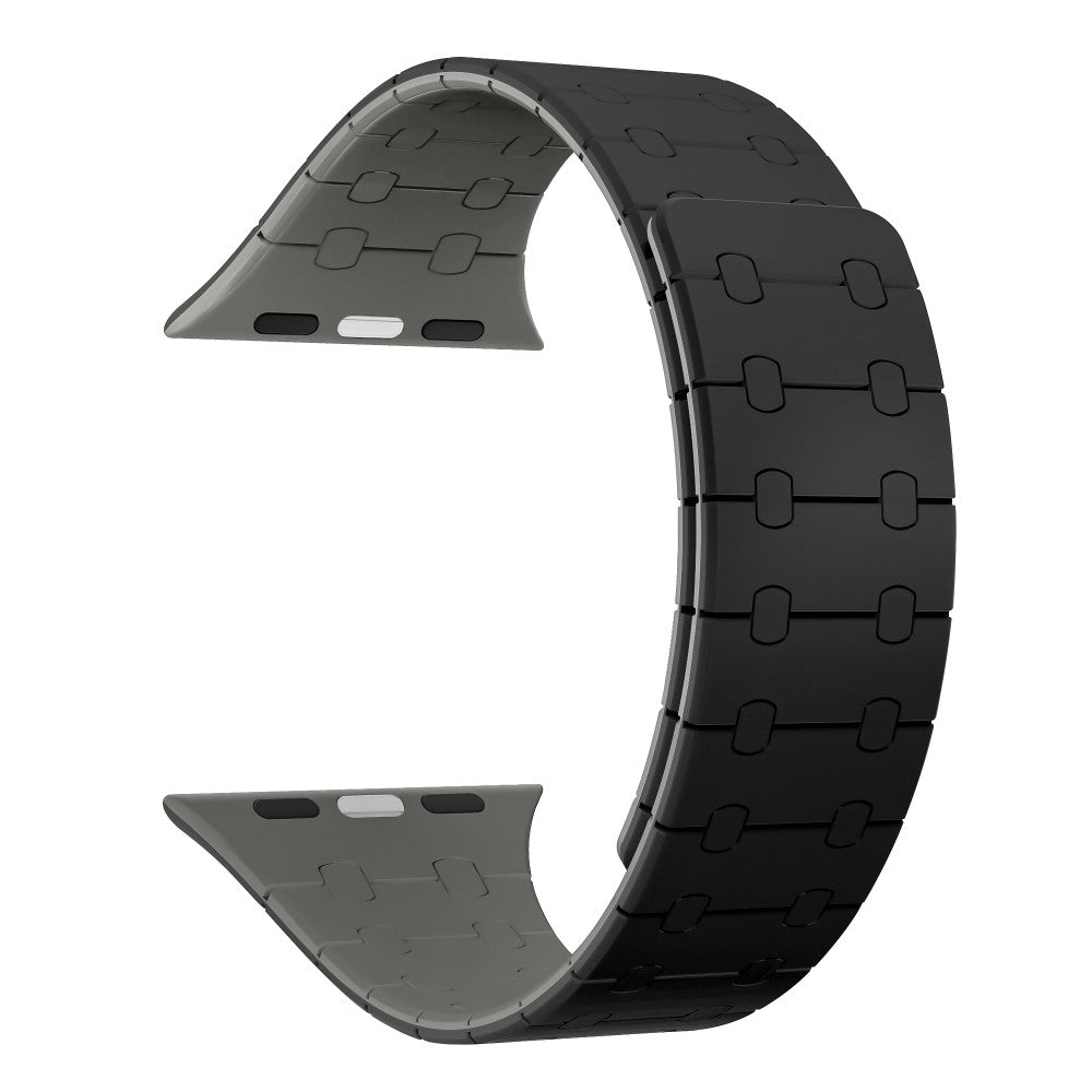 Apple Watch Series 9 45mm / Ultra 2 silicone strap - Black / Grey#serie_2