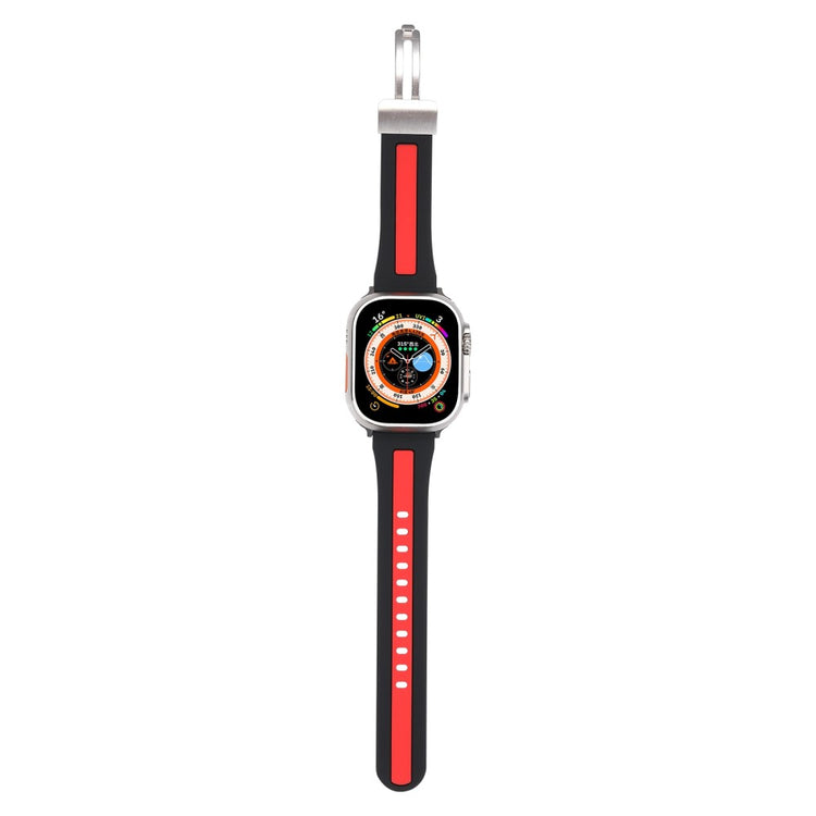 Apple Watch Series 9 41mm bi-color silicone strap - Red / Black#serie_1