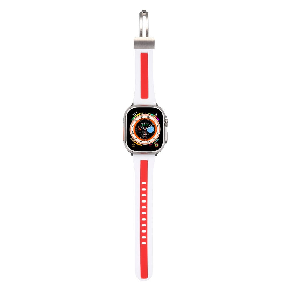 Apple Watch Series 9 41mm bi-color silicone strap - White / Red#serie_3