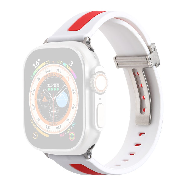 Apple Watch Series 9 41mm bi-color silicone strap - White / Red#serie_3