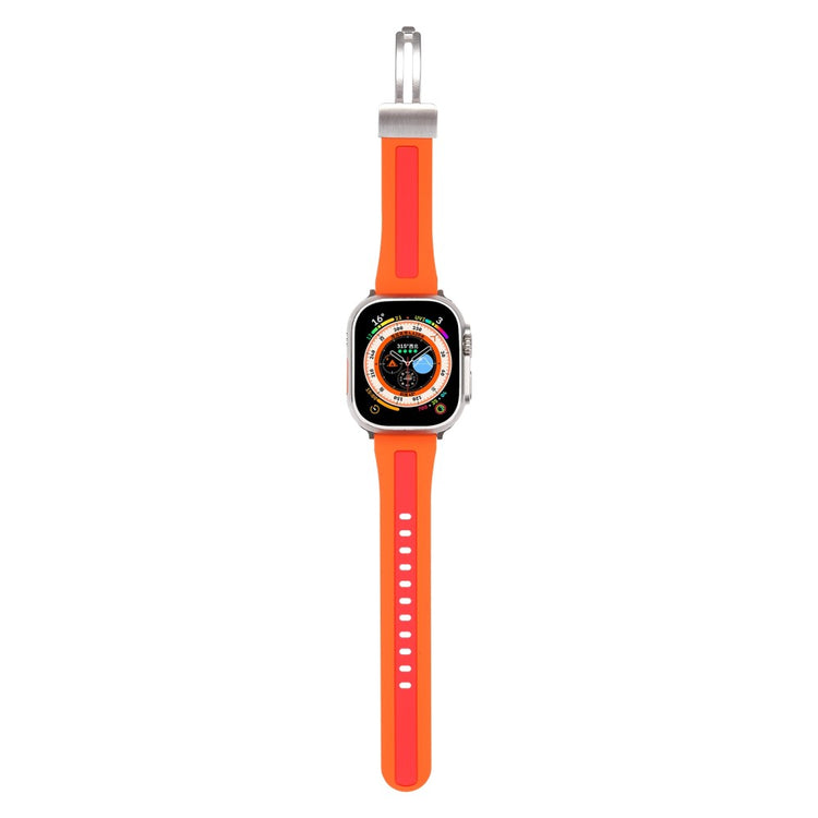 Apple Watch Series 9 41mm bi-color silicone strap - Orange / Red#serie_4