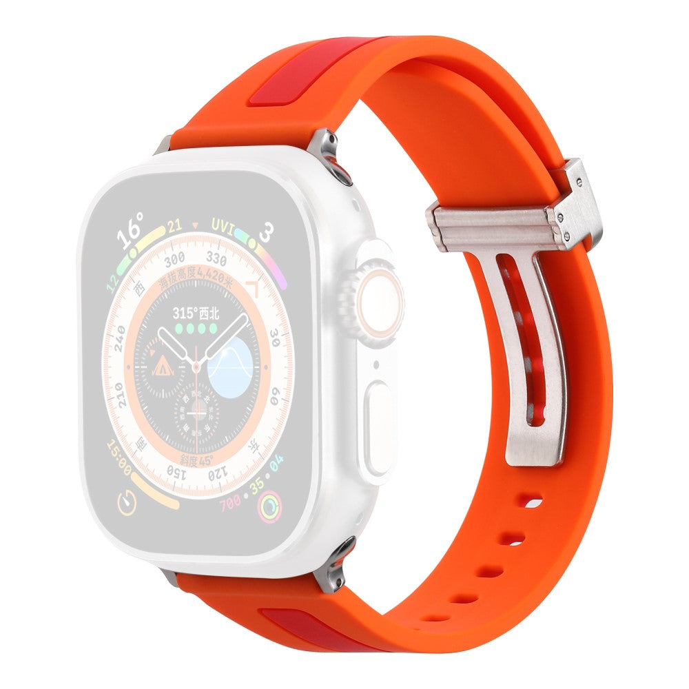 Apple Watch Series 9 41mm bi-color silicone strap - Orange / Red#serie_4