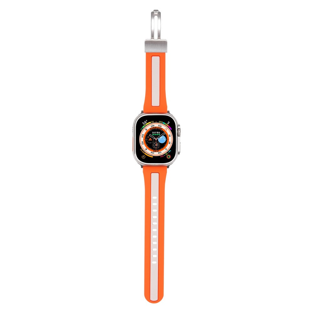 Apple Watch Series 9 41mm bi-color silicone strap - Orange / Starlight#serie_5