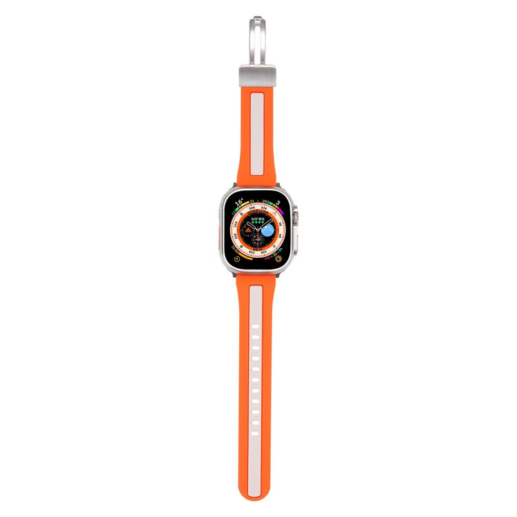 Apple Watch Series 9 41mm bi-color silicone strap - Orange / Starlight#serie_5