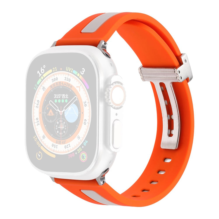 Apple Watch Series 9 41mm bi-color silicone strap - Orange / Starlight#serie_5