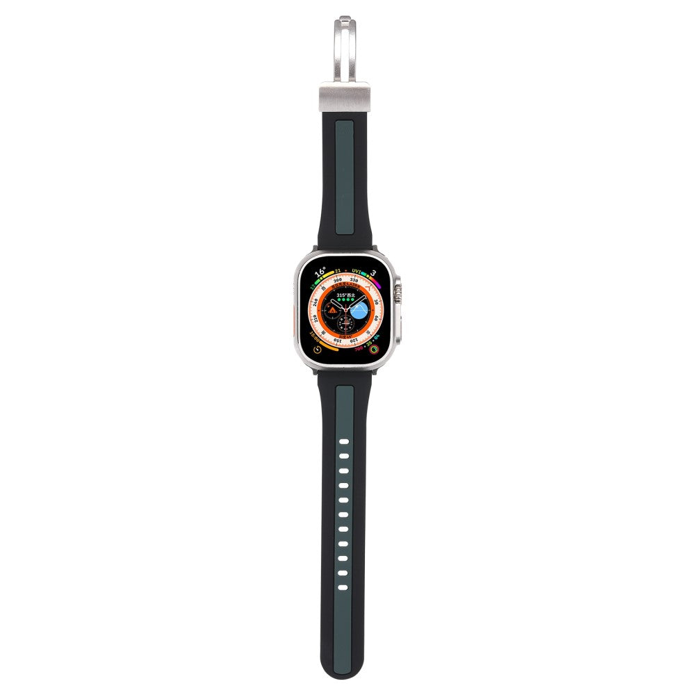 Apple Watch Series 9 41mm bi-color silicone strap - Black / Army Green#serie_6
