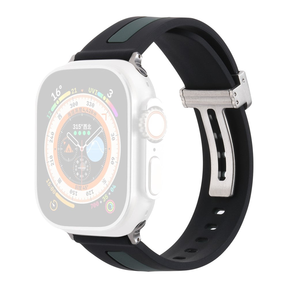 Apple Watch Series 9 41mm bi-color silicone strap - Black / Army Green#serie_6