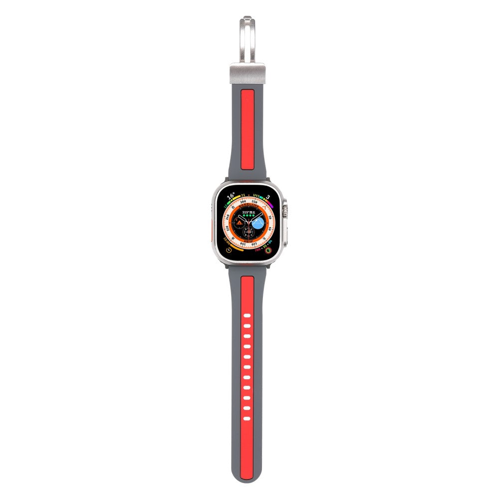 Apple Watch Series 9 41mm bi-color silicone strap - Grey / Red#serie_7