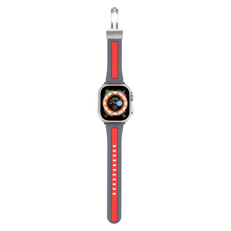 Apple Watch Series 9 41mm bi-color silicone strap - Grey / Red#serie_7