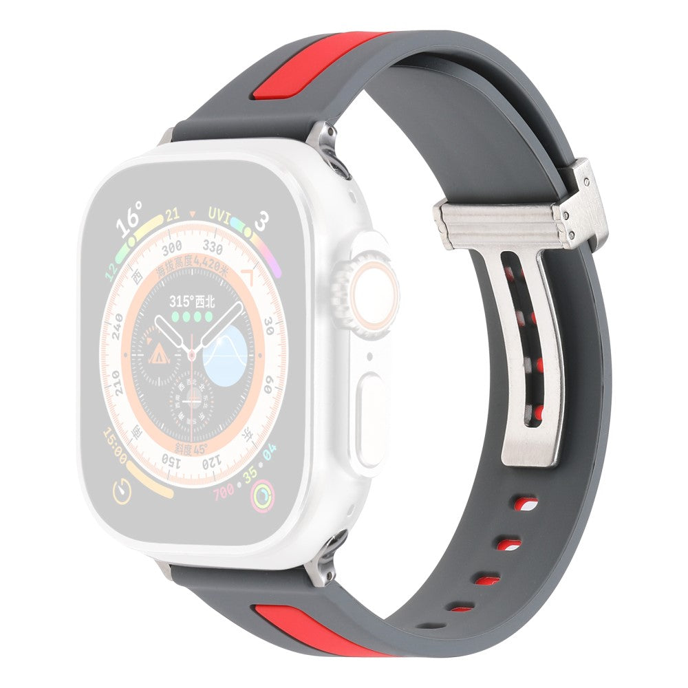 Apple Watch Series 9 41mm bi-color silicone strap - Grey / Red#serie_7