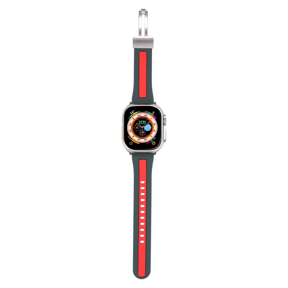 Apple Watch Series 9 41mm bi-color silicone strap - Army Green / Red#serie_8