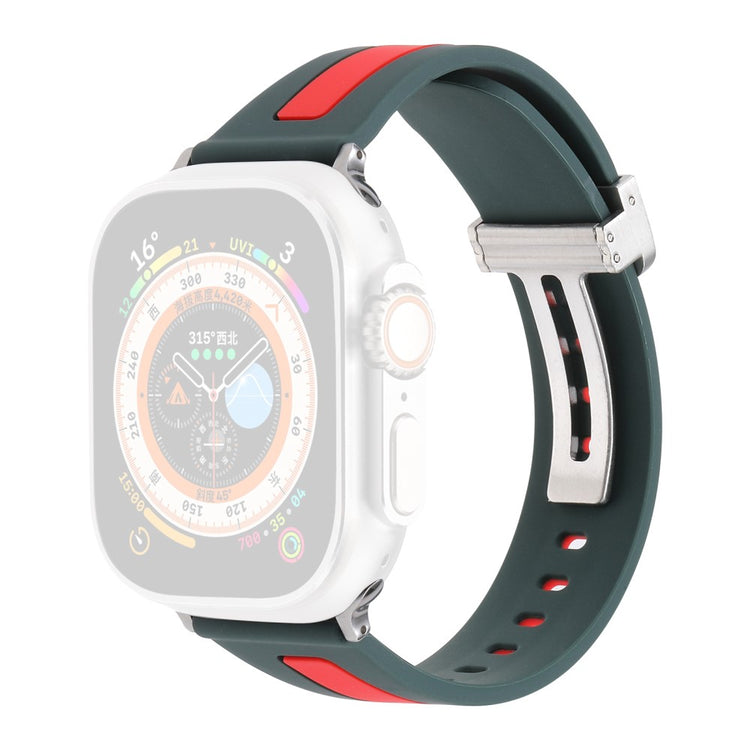 Apple Watch Series 9 41mm bi-color silicone strap - Army Green / Red#serie_8