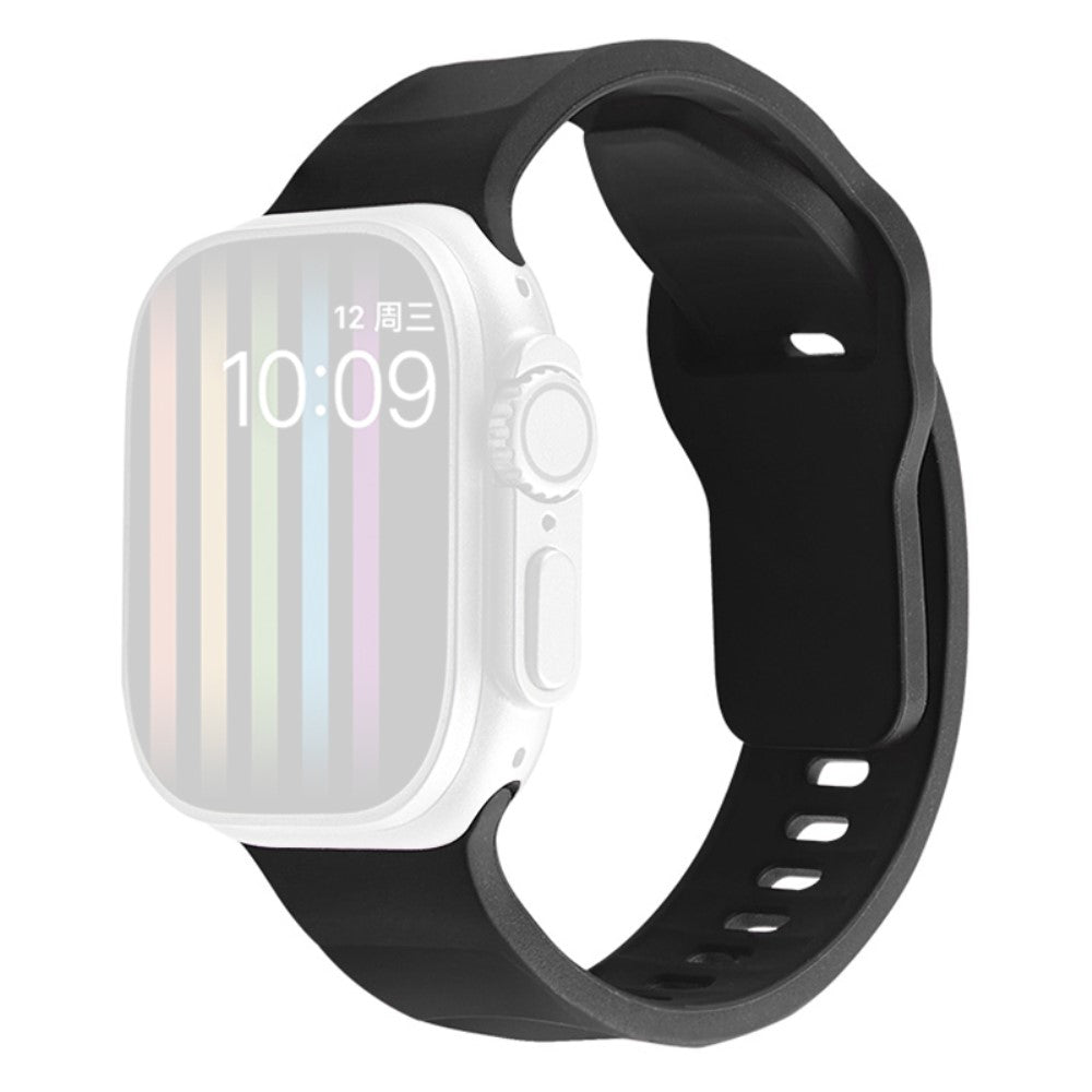 Apple Watch Series 9 41mm wavy style silicone strap - Black#serie_7