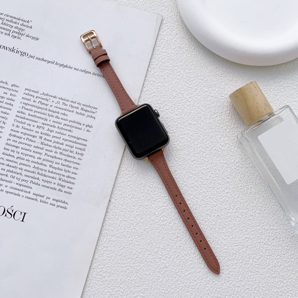 Holdbart Ægte Læder Og Metal Universal Rem passer til Apple Smartwatch - Pink#serie_1