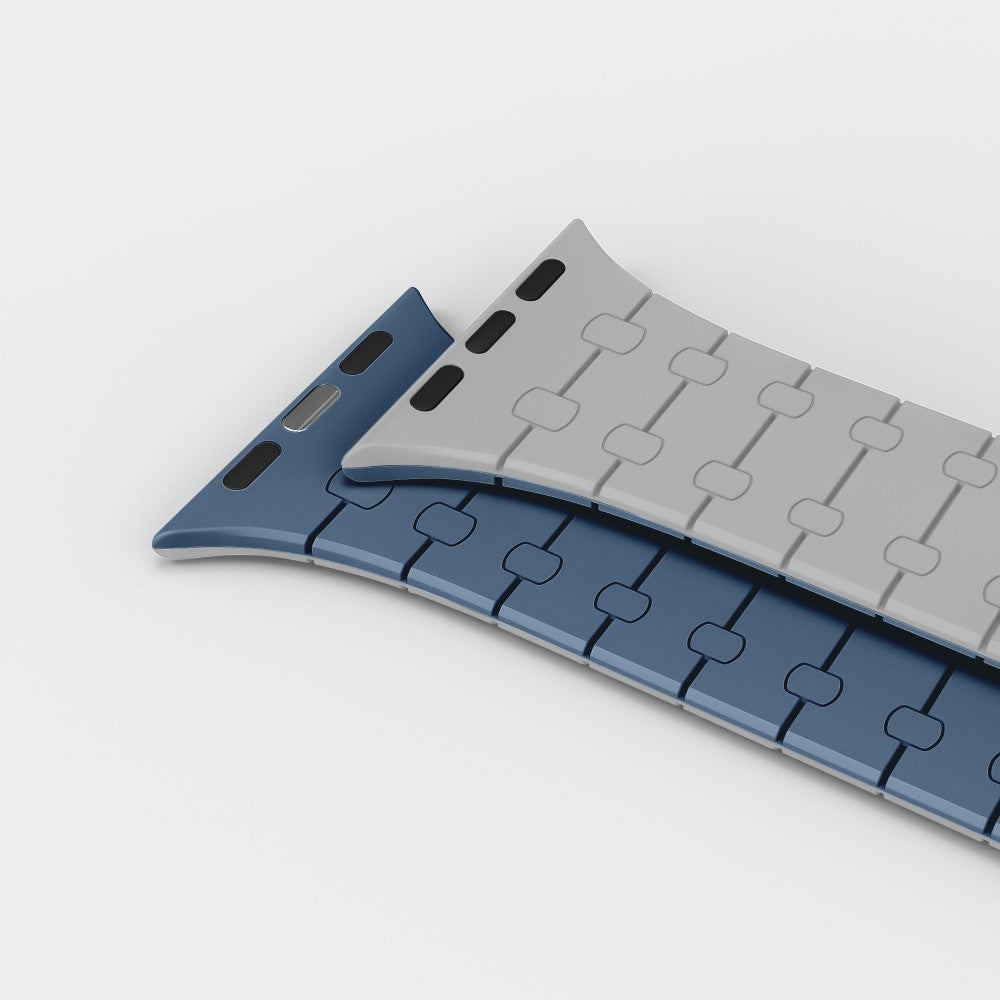 Apple Watch Series 9 41mm silicone strap - Grey+Blue#serie_6