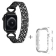 Apple Watch Series 3/2/1 38mm rhinestone décor 5-bead metal strap with clear cover
