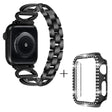 Apple Watch Series 3/2/1 38mm X-Shape rhinestone décor metal strap with cover