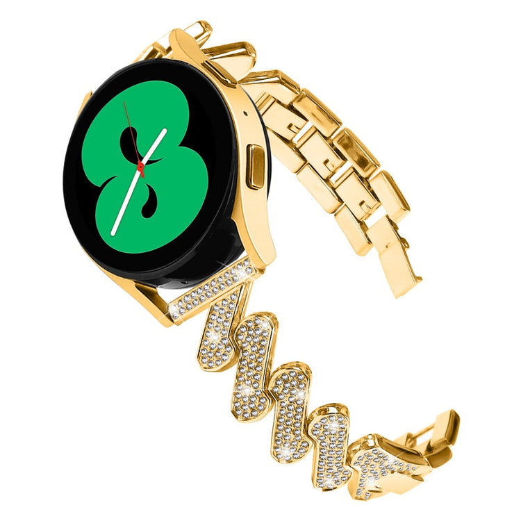 Rigtigt Flot Metal Og Rhinsten Universal Rem passer til Smartwatch - Guld#serie_2