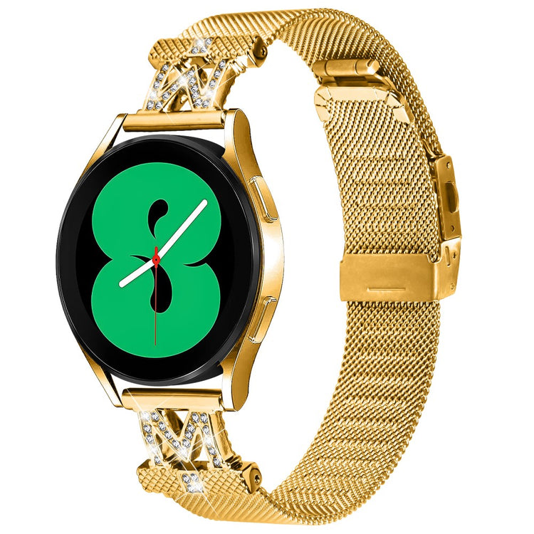 Meget Holdbart Metal Og Rhinsten Universal Rem passer til Smartwatch - Guld#serie_1