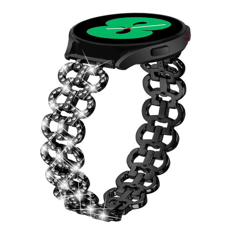 Vildt Flot Metal Og Rhinsten Universal Rem passer til Smartwatch - Sort#serie_2