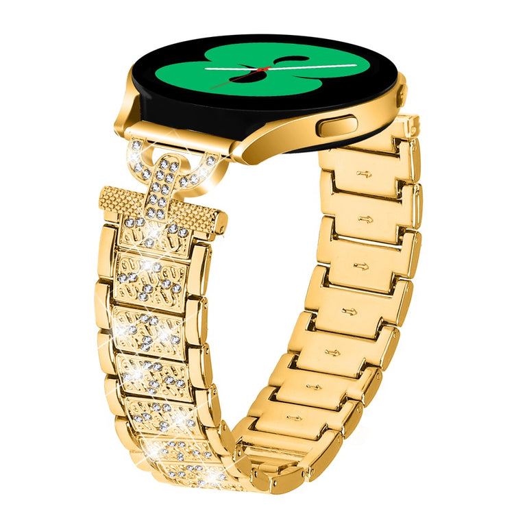 Yndigt Metal Og Rhinsten Universal Rem passer til Samsung Smartwatch - Guld#serie_1