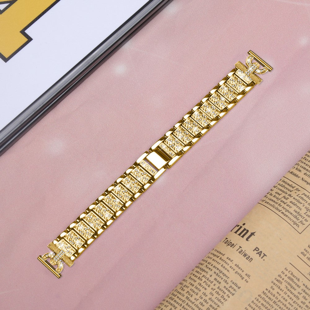 Yndigt Metal Og Rhinsten Universal Rem passer til Samsung Smartwatch - Guld#serie_1