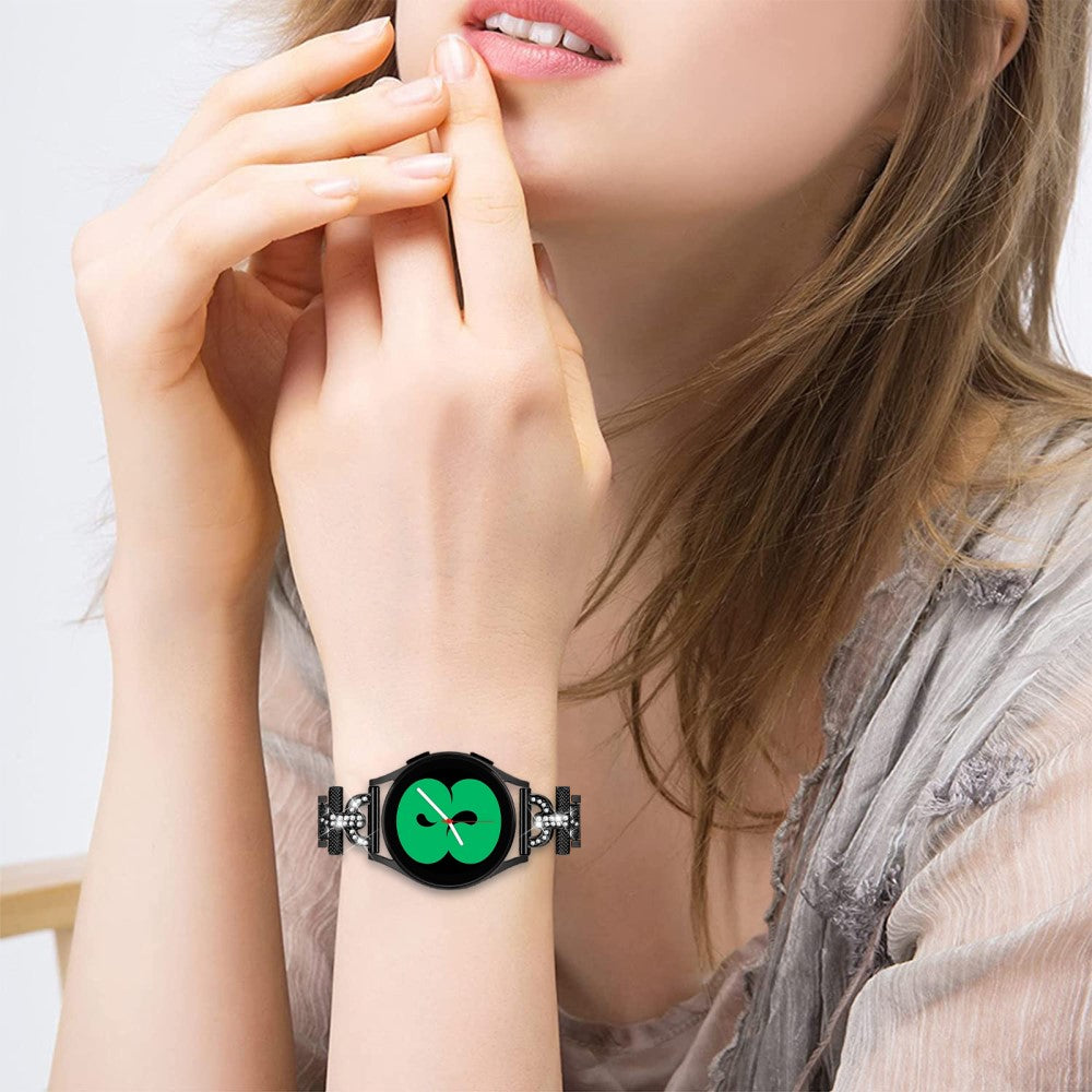 Yndigt Metal Og Rhinsten Universal Rem passer til Samsung Smartwatch - Sort#serie_2