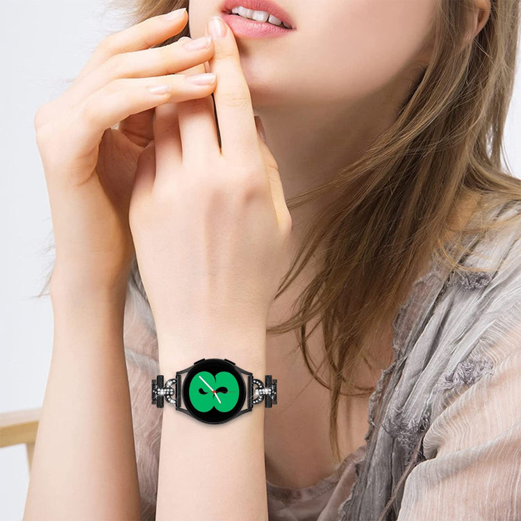 Yndigt Metal Og Rhinsten Universal Rem passer til Samsung Smartwatch - Sort#serie_2