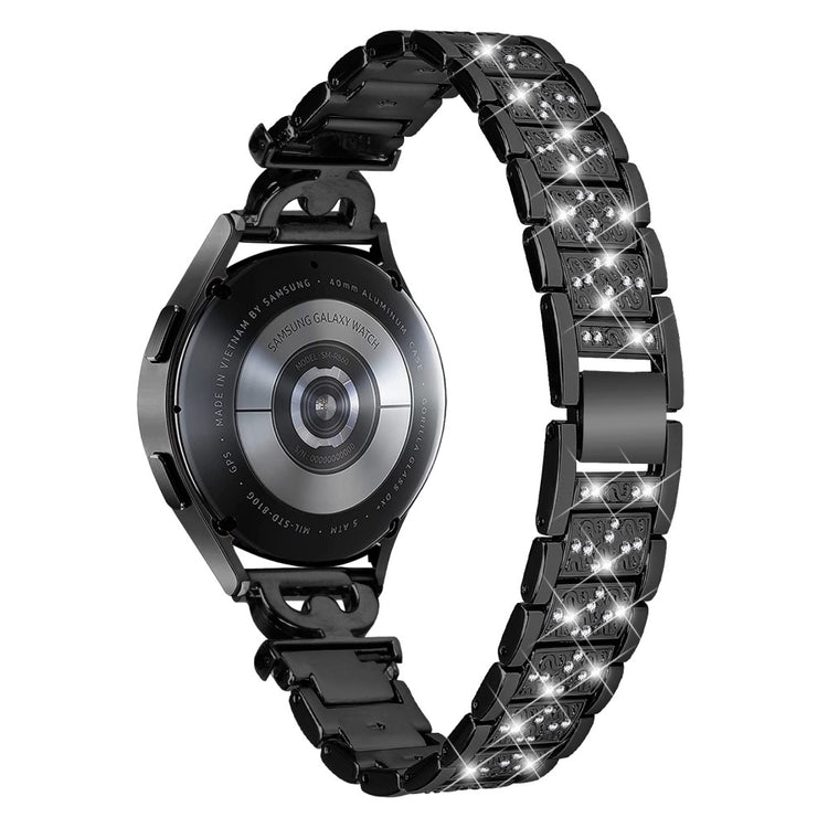 Yndigt Metal Og Rhinsten Universal Rem passer til Samsung Smartwatch - Sort#serie_2