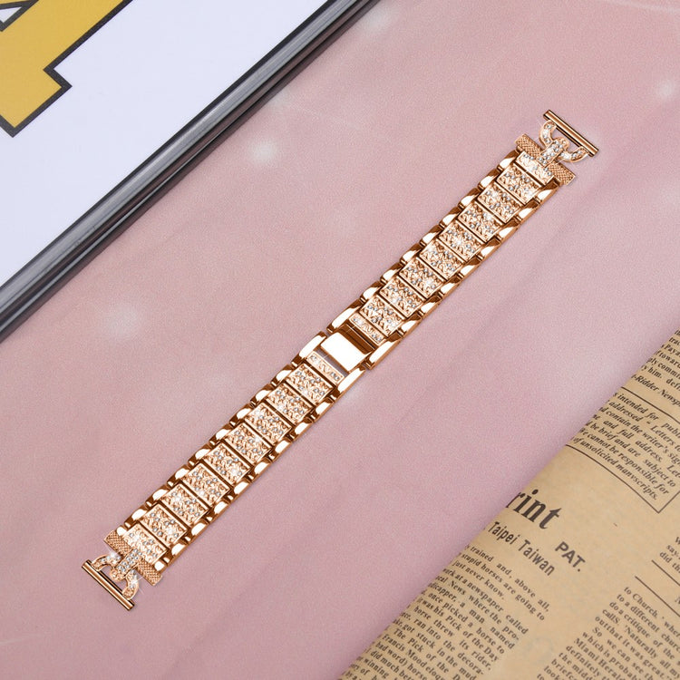 Yndigt Metal Og Rhinsten Universal Rem passer til Samsung Smartwatch - Pink#serie_3