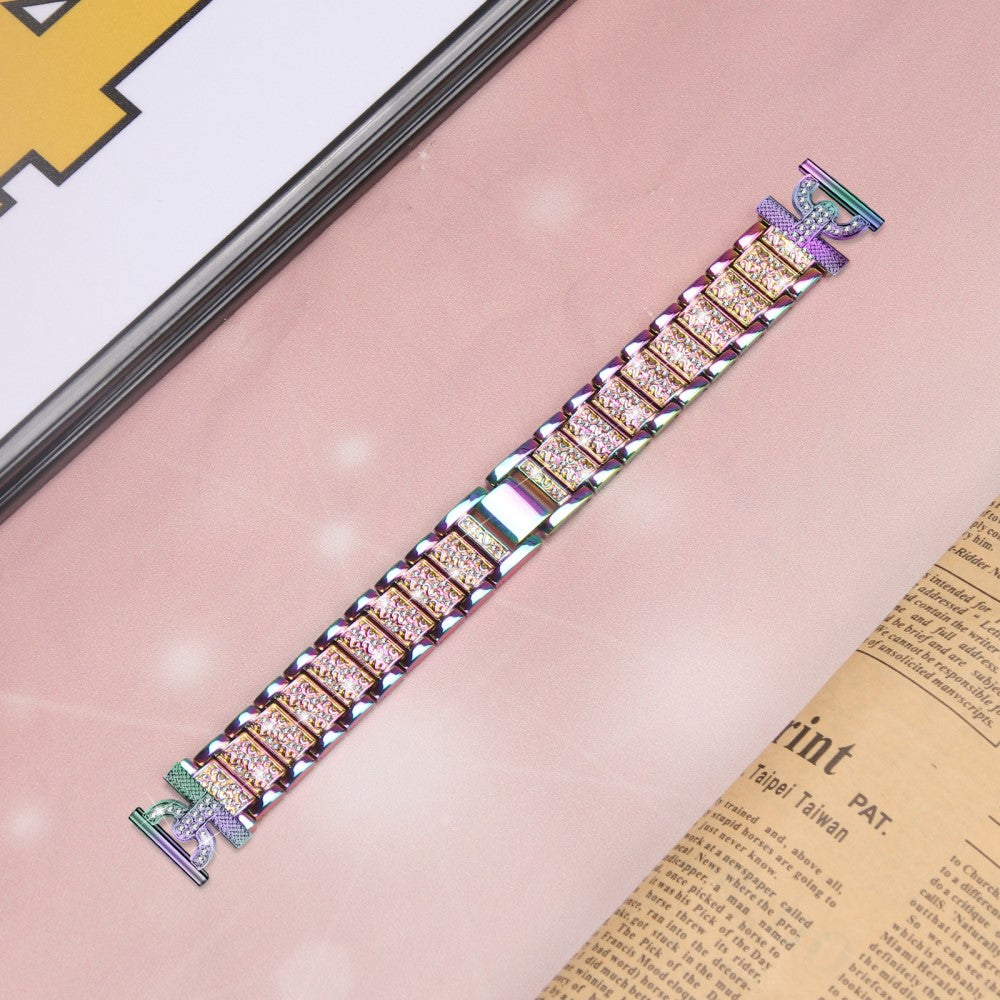 Yndigt Metal Og Rhinsten Universal Rem passer til Samsung Smartwatch - Flerfarvet#serie_4