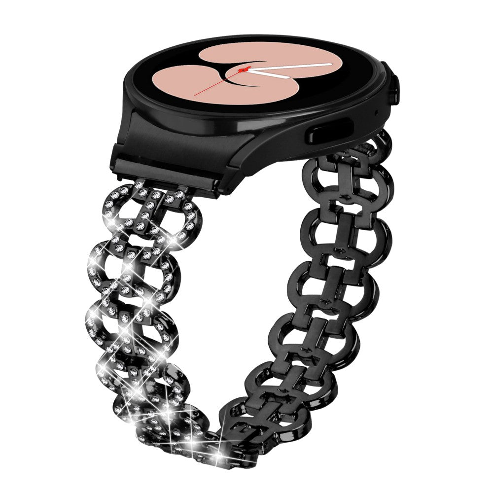 Fed Metal Og Rhinsten Universal Rem passer til Samsung Smartwatch - Sort#serie_1