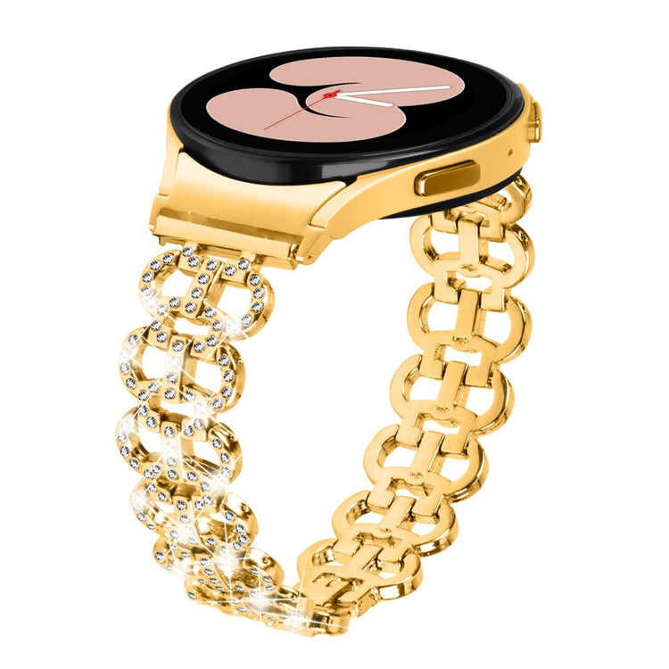Fed Metal Og Rhinsten Universal Rem passer til Samsung Smartwatch - Guld#serie_2