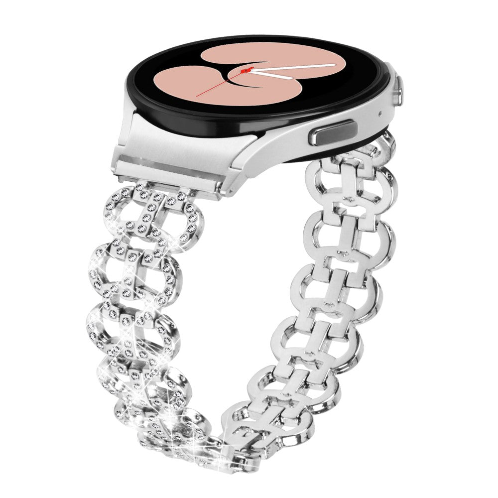 Fed Metal Og Rhinsten Universal Rem passer til Samsung Smartwatch - Sølv#serie_4