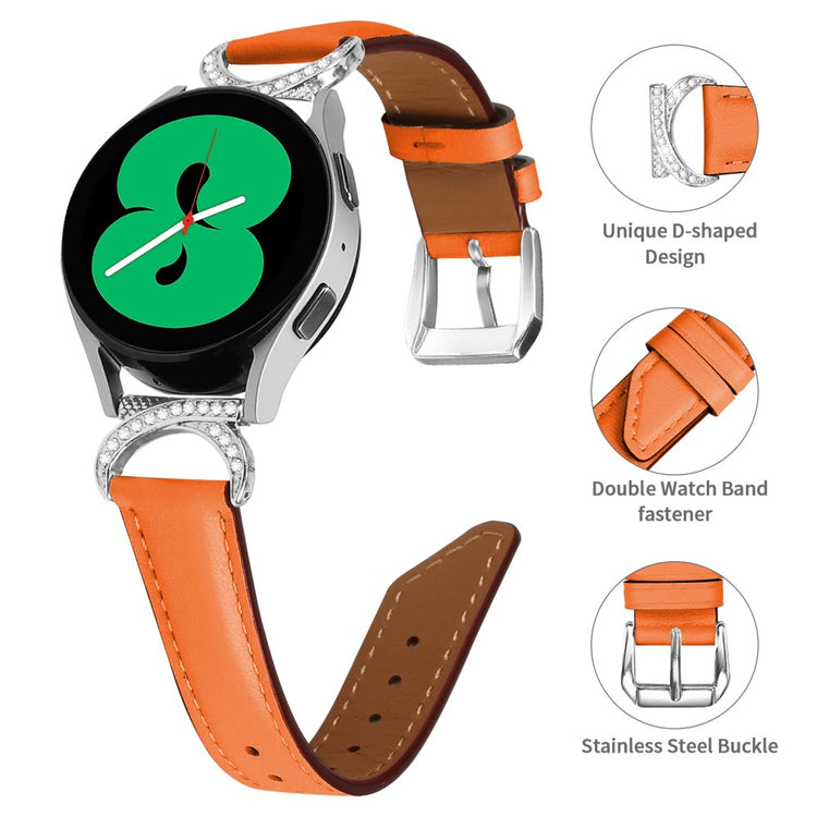 Meget Smuk Kunstlæder Universal Rem passer til Samsung Smartwatch - Orange#serie_1