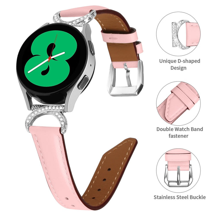 Meget Smuk Kunstlæder Universal Rem passer til Samsung Smartwatch - Pink#serie_2