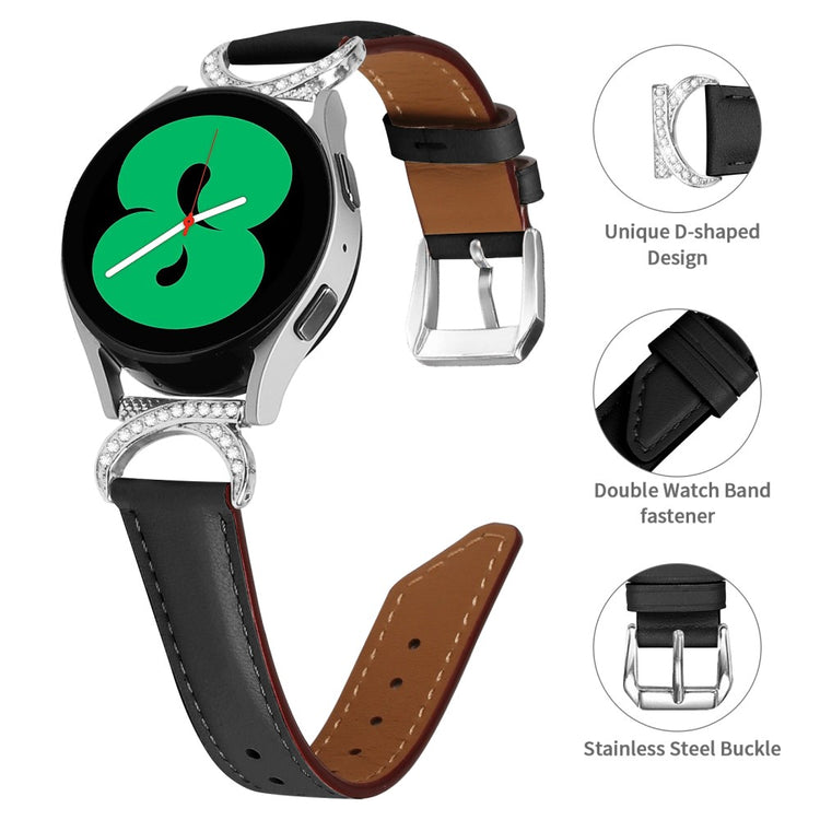 Meget Smuk Kunstlæder Universal Rem passer til Samsung Smartwatch - Sort#serie_3
