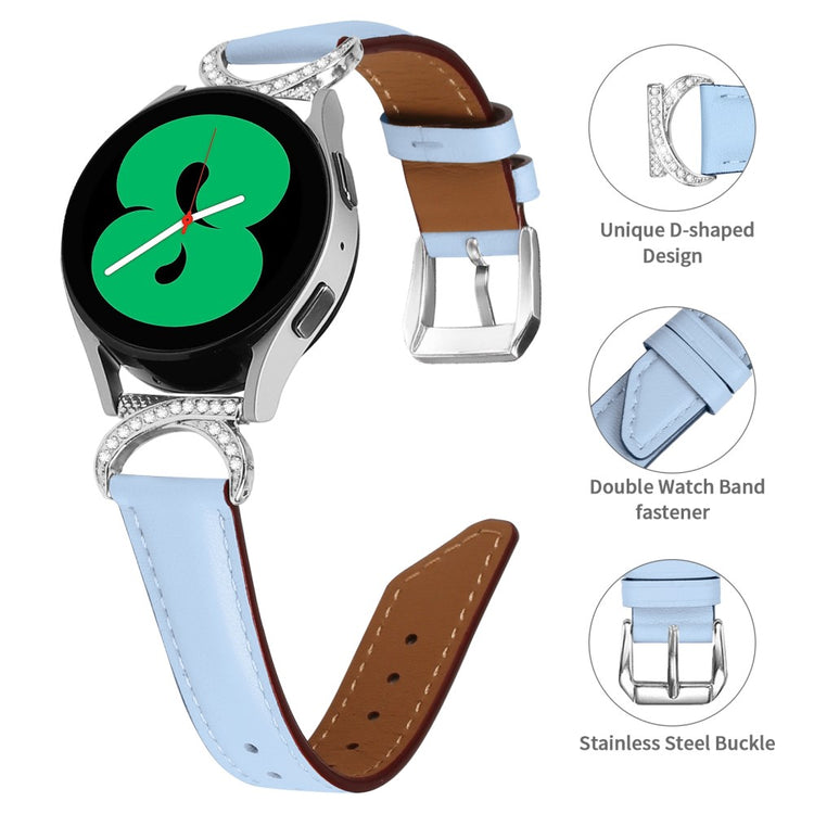 Meget Smuk Kunstlæder Universal Rem passer til Samsung Smartwatch - Blå#serie_4