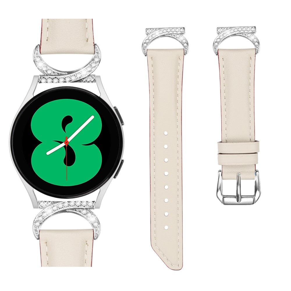Meget Smuk Kunstlæder Universal Rem passer til Samsung Smartwatch - Hvid#serie_5