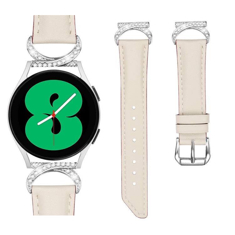 Meget Smuk Kunstlæder Universal Rem passer til Samsung Smartwatch - Hvid#serie_5
