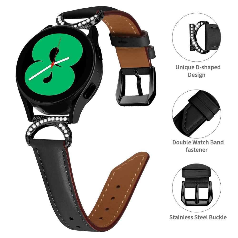 Vildt Flot Kunstlæder Universal Rem passer til Samsung Smartwatch - Sort#serie_3