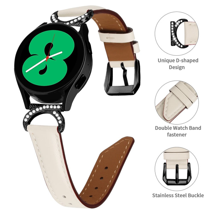 Vildt Flot Kunstlæder Universal Rem passer til Samsung Smartwatch - Hvid#serie_5