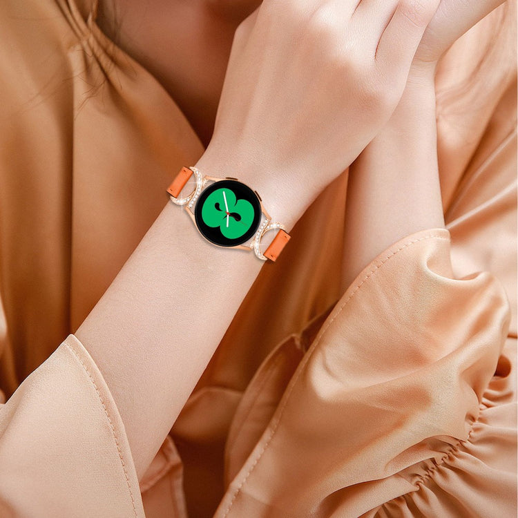 Vildt Holdbart Kunstlæder Universal Rem passer til Samsung Smartwatch - Orange#serie_1